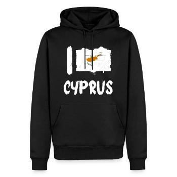 I love Cyprus / Ich Liebe Zypern Land Länder - Männer Premium Bio Hoodie - Schwarz - Vorne - Nico (187cm)
