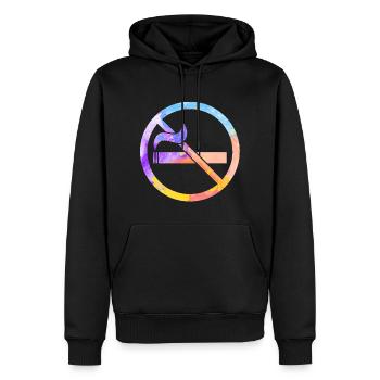 Rauchen verboten - Männer Premium Bio Hoodie - Schwarz - Vorne - Nico (187cm)