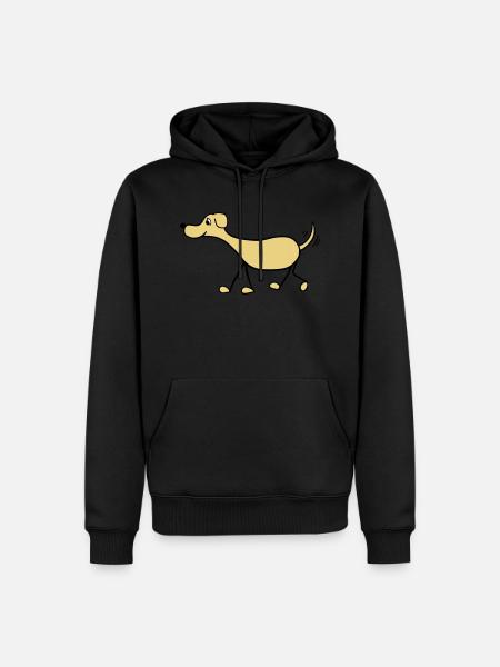 Funny Dog Drawing - Men’s Premium Organic Hoodie - black