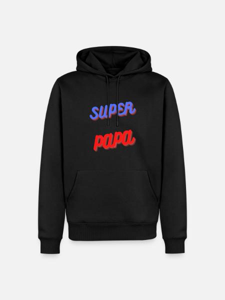 SUPER PAPA Cadeau - Sweat à capuche Premium bio Homme - noir