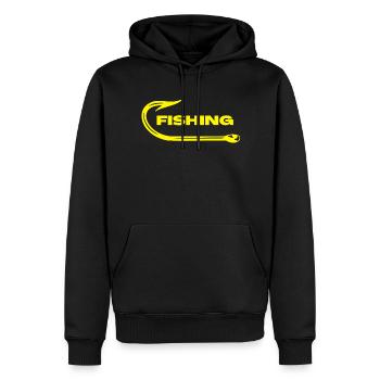 Pêche Pêche - Sweat à capuche Premium bio Homme - noir - Devant - Nico (187cm)