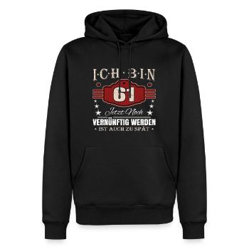 61. Geburtstag Spruch Vernünftig Werden - Männer Premium Bio Hoodie - Schwarz - Vorne - Nico (187cm)