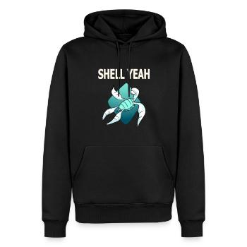 shell yeah turtle shirt - Männer Premium Bio Hoodie - Schwarz - Vorne - Nico (187cm)