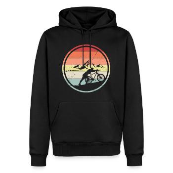 Cyclist Bike Retro Mountain Bike Gift - Men’s Premium Organic Hoodie - black - Front - Nico (187cm)