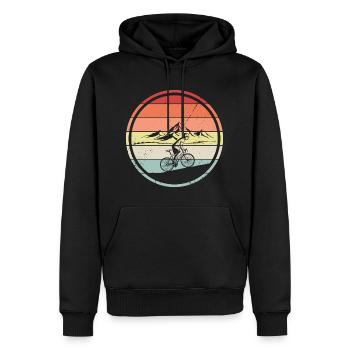 Cyclist Bicycle Retro Road Bike Gift - Men’s Premium Organic Hoodie - black - Front - Nico (187cm)