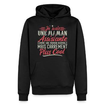 I'm an Assistant Mom, downright cool - Men’s Premium Organic Hoodie - black - Front - Nico (187cm)