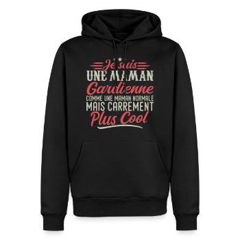I'm a Babysitter mom, downright cool - Men’s Premium Organic Hoodie - black - Front - Nico (187cm)