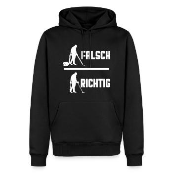 Passer l'aspirateur, c'est mal, Sonding, c'est bien - Sweat à capuche Premium bio Homme - noir - Devant - Nico (187cm)