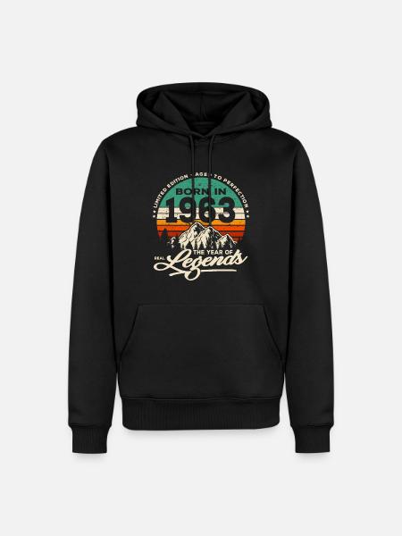 Legenden werden 1963 geboren - Männer Premium Bio Hoodie - Schwarz