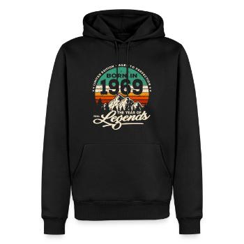 Legenden werden 1969 geboren - Männer Premium Bio Hoodie - Schwarz - Vorne - Nico (187cm)