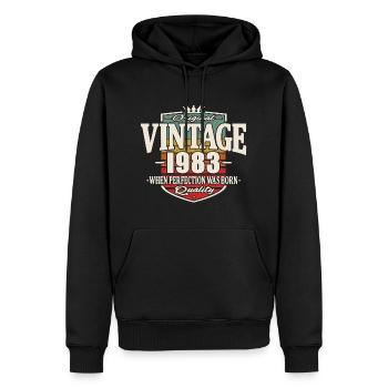 Vintage Retro Jahrgang 1983 Original - Männer Premium Bio Hoodie - Schwarz - Vorne - Nico (187cm)