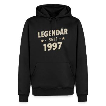 Legendär Seit 1997 - Männer Premium Bio Hoodie - Schwarz - Vorne - Nico (187cm)