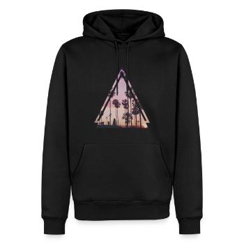 palmiers - Sweat à capuche Premium bio Homme - noir - Devant - Nico (187cm)