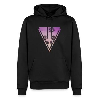palmiers - Sweat à capuche Premium bio Homme - noir - Devant - Nico (187cm)