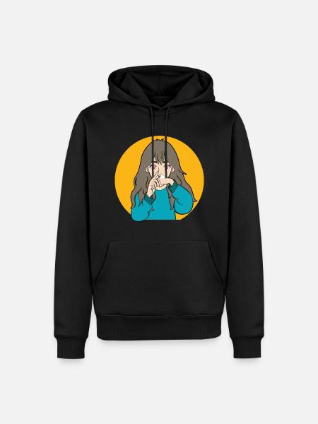 COCAINE SNIFFING ANIME GIRL - Men’s Premium Organic Hoodie - black