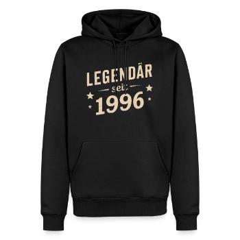 Légendaire depuis 1996 - Sweat à capuche Premium bio Homme - noir - Devant - Nico (187cm)