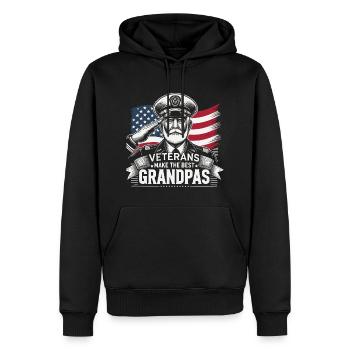 Veteranen Sind Die Besten Opas Patriotischer Salut - Männer Premium Bio Hoodie - Schwarz - Vorne - Nico (187cm)