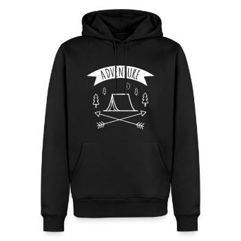 adventure - Männer Premium Bio Hoodie - Schwarz - Vorne - Nico (187cm)
