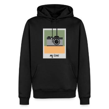 Vintage Kamera Retro Soforbild Sofortbildkamera - Männer Premium Bio Hoodie - Schwarz - Vorne - Nico (187cm)