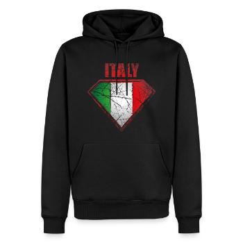 italien Superheld Flagge Vintage Retro Symbol - Männer Premium Bio Hoodie - Schwarz - Vorne - Nico (187cm)