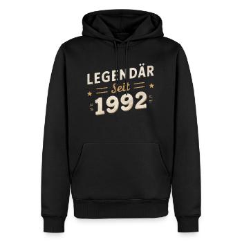 Legendär Seit 1992 - Männer Premium Bio Hoodie - Schwarz - Vorne - Nico (187cm)