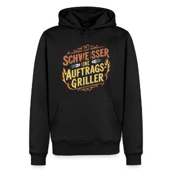 Schweißer und Grillen - Männer Premium Bio Hoodie - Schwarz - Vorne - Nico (187cm)