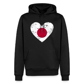 Japan Flag Heart - Men’s Premium Organic Hoodie - black - Front - Nico (187cm)