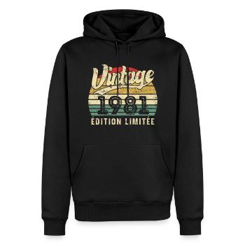 Vintage Geburtstagsgeschenk 1981 Limited Edition - Männer Premium Bio Hoodie - Schwarz - Vorne - Nico (187cm)