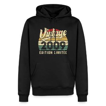 Cadeau D’anniversaire Vintage 2009 Édition Limitée - Sweat à capuche Premium bio Homme - noir - Devant - Nico (187cm)
