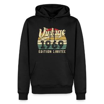 Vintage 1969 Limited Edition Geburtstagsgeschenk - Männer Premium Bio Hoodie - Schwarz - Vorne - Nico (187cm)