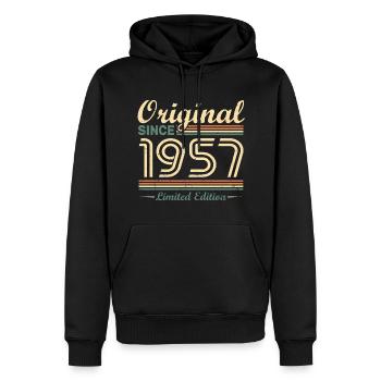 Original 1957 Vintage cadeau d'Anniversaire Rétro - Sweat à capuche Premium bio Homme - noir - Devant - Nico (187cm)