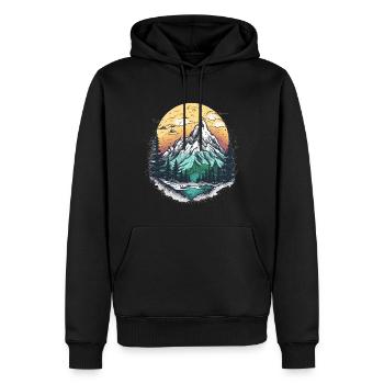 Berge Natur Outdoor - Männer Premium Bio Hoodie - Schwarz - Vorne - Nico (187cm)