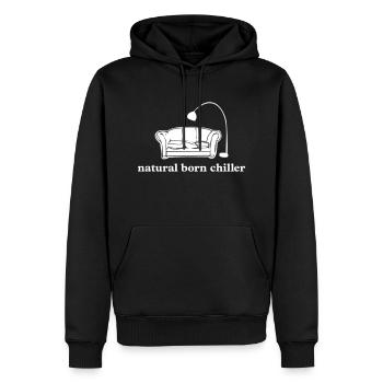 COUCH CHILLER - Sweat à capuche Premium bio Homme - noir - Devant - Nico (187cm)