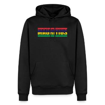 Mauritius - Männer Premium Bio Hoodie - Schwarz - Vorne - Nico (187cm)