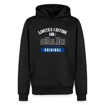 Limited Edition 100% - Trainer - Original - Men’s Premium Organic Hoodie - black - Front - Nico (187cm)