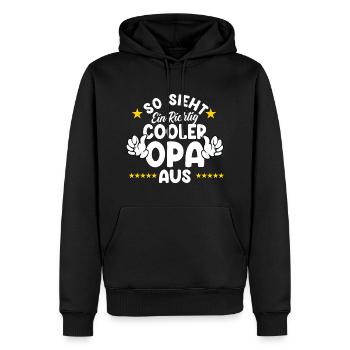 So Sieht Ein Richtig Cooler Opa Aus - Männer Premium Bio Hoodie - Schwarz - Vorne - Nico (187cm)