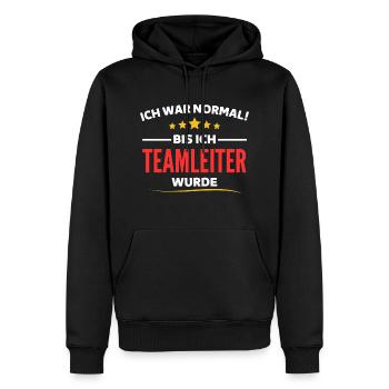 J’étais normal jusqu’à ce que je devienne chef d’équipe - Sweat à capuche Premium bio Homme - noir - Devant - Nico (187cm)