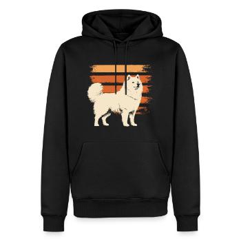 Samojede Vintage Portrait - Männer Premium Bio Hoodie - Schwarz - Vorne - Nico (187cm)