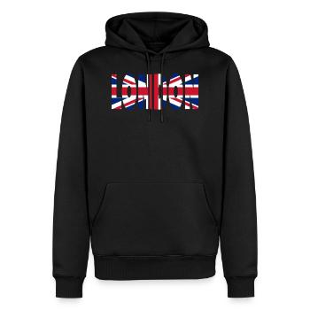 London - Männer Premium Bio Hoodie - Schwarz - Vorne - Nico (187cm)