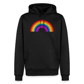 Regenbogen Flagge LGBTQ CSD Gay Pride - Männer Premium Bio Hoodie - Schwarz - Vorne - Nico (187cm)