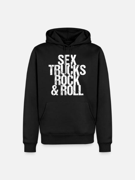 Sex Trucks Rock n Roll Sexy Truck Driver Gift - Mannen Premium Bio hoodie - zwart