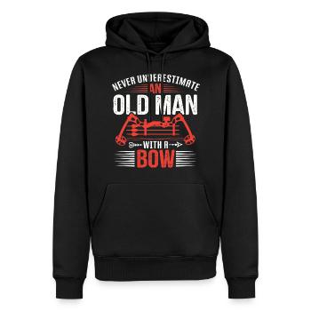 Bogenschießen Bogenschütze Alter Mann - Männer Premium Bio Hoodie - Schwarz - Vorne - Nico (187cm)