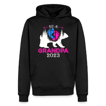 Werdender Opa 2023, 2023 werde ich Opa, 2023 Opa - Männer Premium Bio Hoodie - Schwarz - Vorne - Nico (187cm)