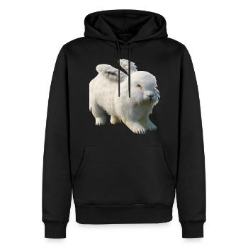 Lapin Angora moelleux - Sweat à capuche Premium bio Homme - noir - Devant - Nico (187cm)