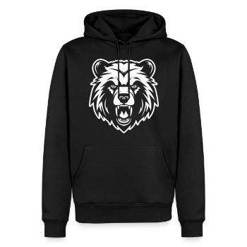 Tête d’ours - Sweat à capuche Premium bio Homme - noir - Devant - Nico (187cm)