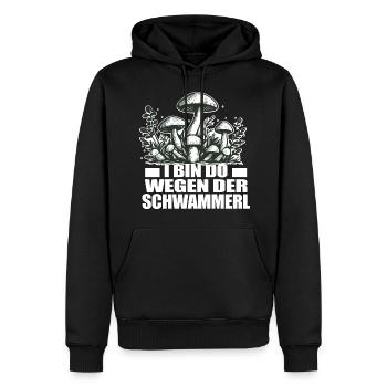 Schwammerl Pilze Spruch - Männer Premium Bio Hoodie - Schwarz - Vorne - Nico (187cm)
