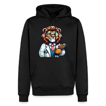 Cute Lion Scientist - Männer Premium Bio Hoodie - Schwarz - Vorne - Nico (187cm)