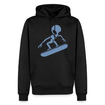 Design minimaliste : Alien Snowboarder - Sweat à capuche Premium bio Homme - noir - Devant - Nico (187cm)