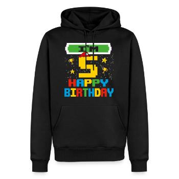 Five 5yr 5th Birthday Happy Birthday 5 Years Old - Sweat à capuche Premium bio Homme - noir - Devant - Nico (187cm)