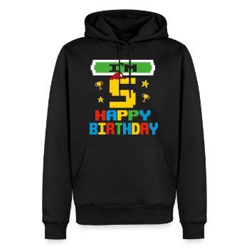 Five 5yr 5th Birthday Happy Birthday 5 Years Old - Sweat à capuche Premium bio Homme - noir - Devant - Nico (187cm)